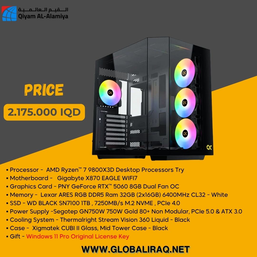 Pc Build AMD Ryzen 7 9800X3D, RTX 5060 8GB