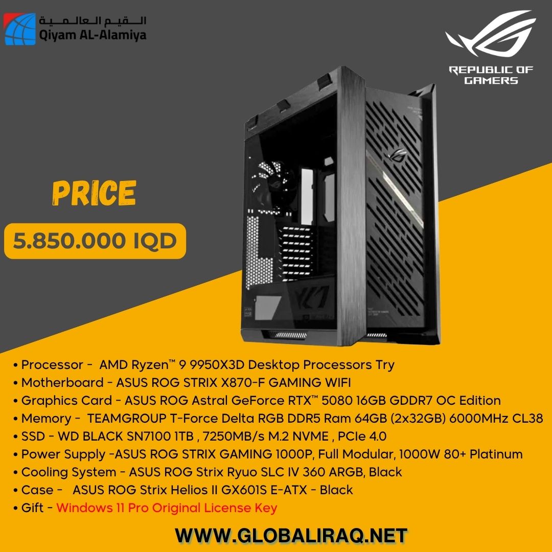 Pc Build AMD Ryzen 9 9950X3D, RTX 5080 16GB