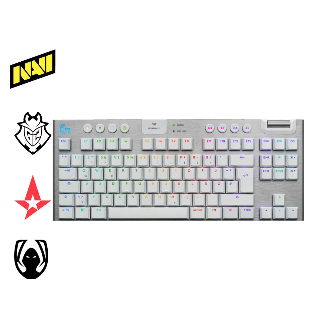 لوحة مفاتيح الألعاب اللاسلكية Logitech G915 X LIGHTSPEED TKL - بيضاء