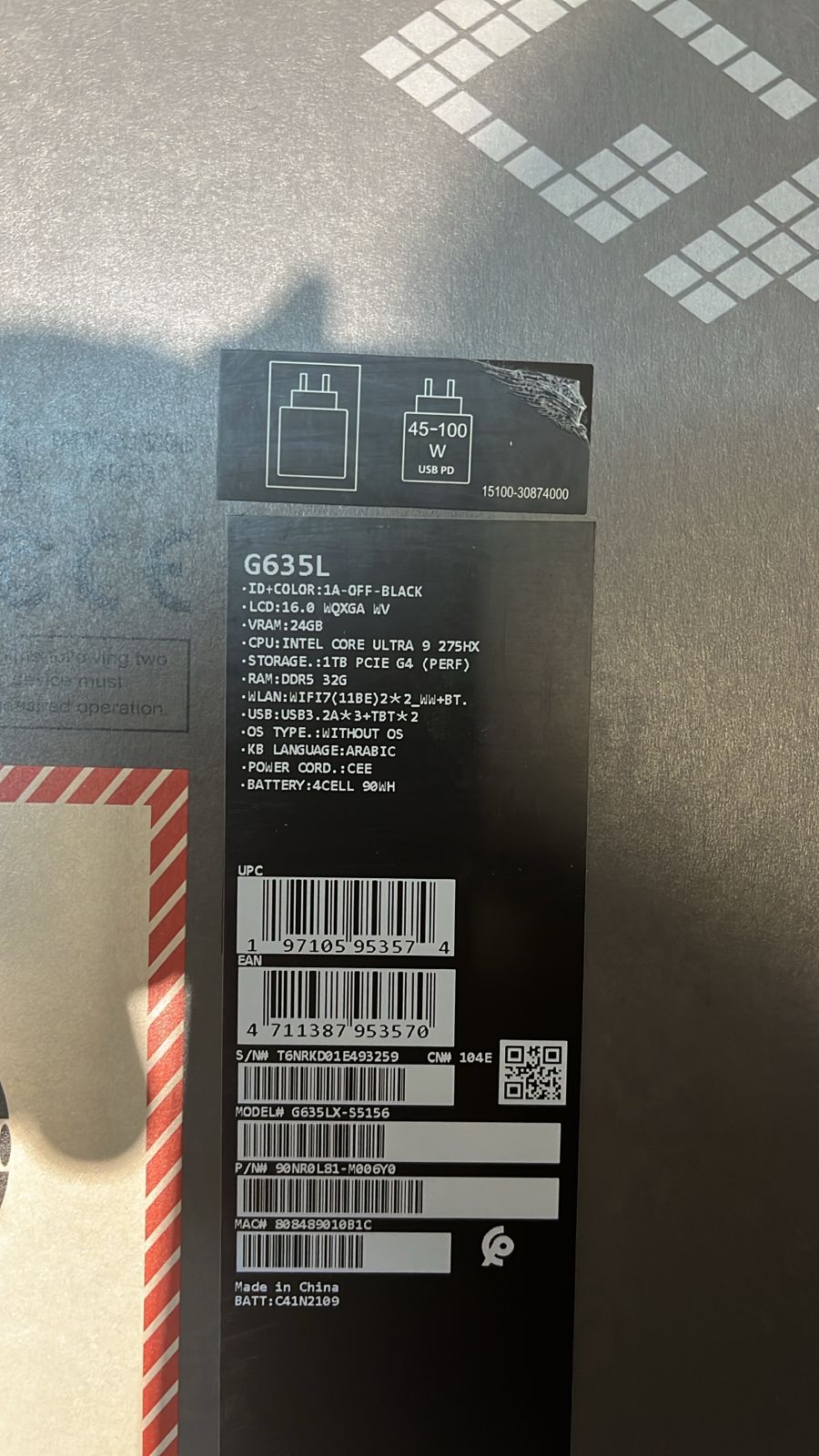 ASUS ROG Strix SCAR 16 G635LX-S5156, Intel Core Ultra 9-275HX, RAM 32GB, SSD 1TB, NVIDIA Geforce RTX 5090 24GB, 16.0 Inch WQXGA IPS 240Hz, Off Black