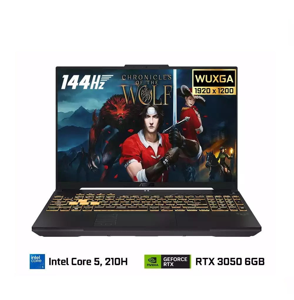 ASUS TUF Gaming F16 FX607VJ-RL029AR, Intel Core 5 210H, RAM 16GB(Upgraded), SSD 512GB, NVIDIA RTX 3050 6GB, 16.0 inch WUXGA IPS 144Hz, Mecha Gray