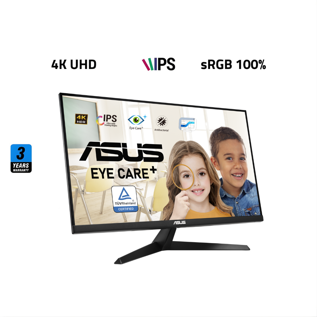 شاشة ASUS VY27UQ مقاس 27 بوصة، 4K (3840x2160) 60 هرتز، 5 مللي ثانية IPS، مسطحة