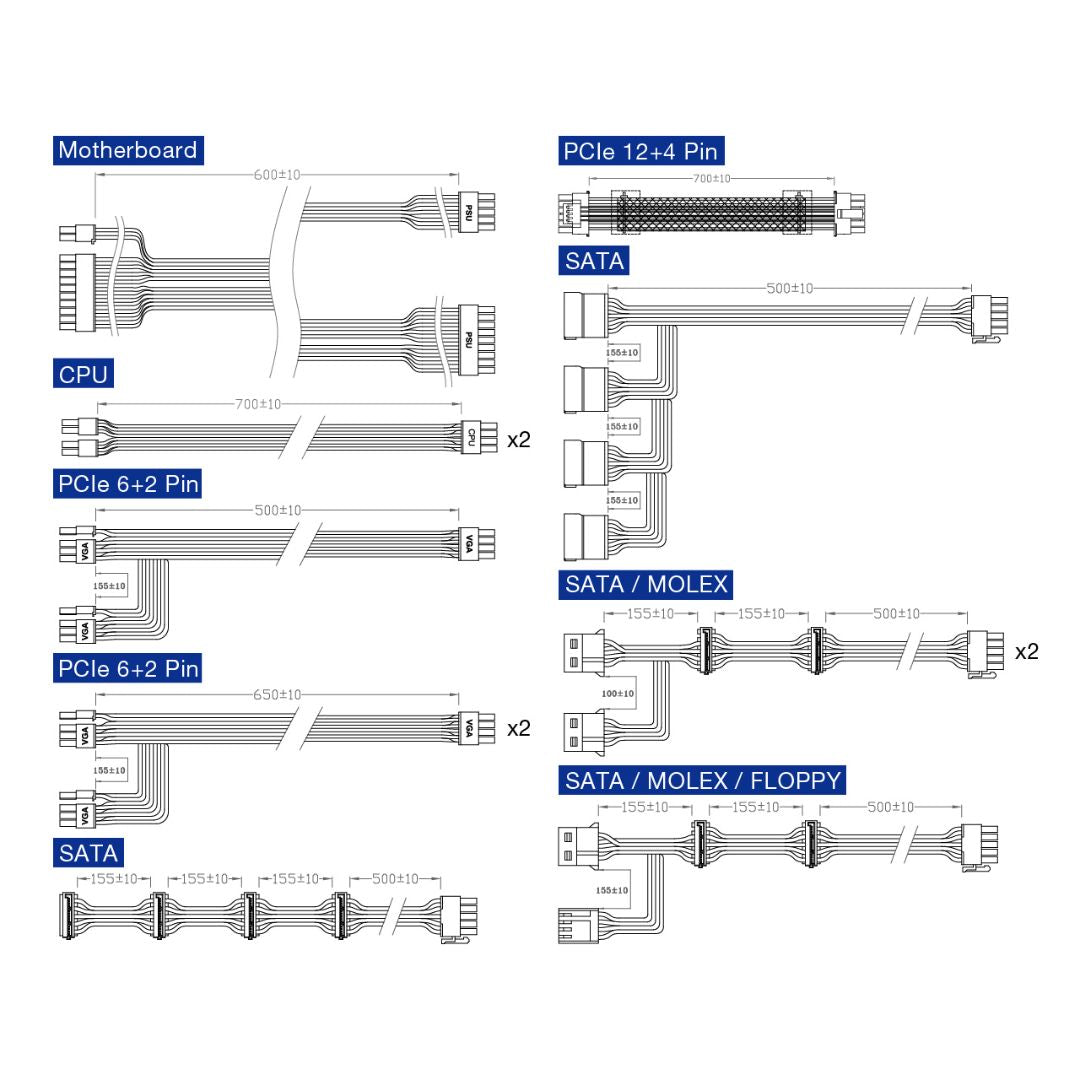 FSP Hydro G PRO ATX3.0, 1000W 80+ Gold, Full Modular, PCIe 5.0