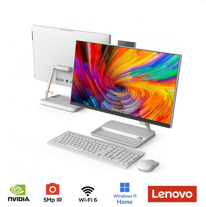 Lenovo AIO 3 27IAP7 (F0GJ00LUAX) All In One, Intel Core i7-13620H -13 Gen, RAM 16GB, 1TB SSD, NVIDIA GEFORCE MX550 4GB , 27 FHD IPS, White