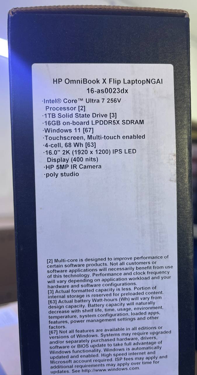 HP OmniBook X Flip 16-AS0023DX, Intel Core Ultra 7-256V, RAM 16GB, SSD 1TB, Intel Arc 140V, 16.0 Inch IPS WUXGA FHD+ Touch, Eclipse Gray