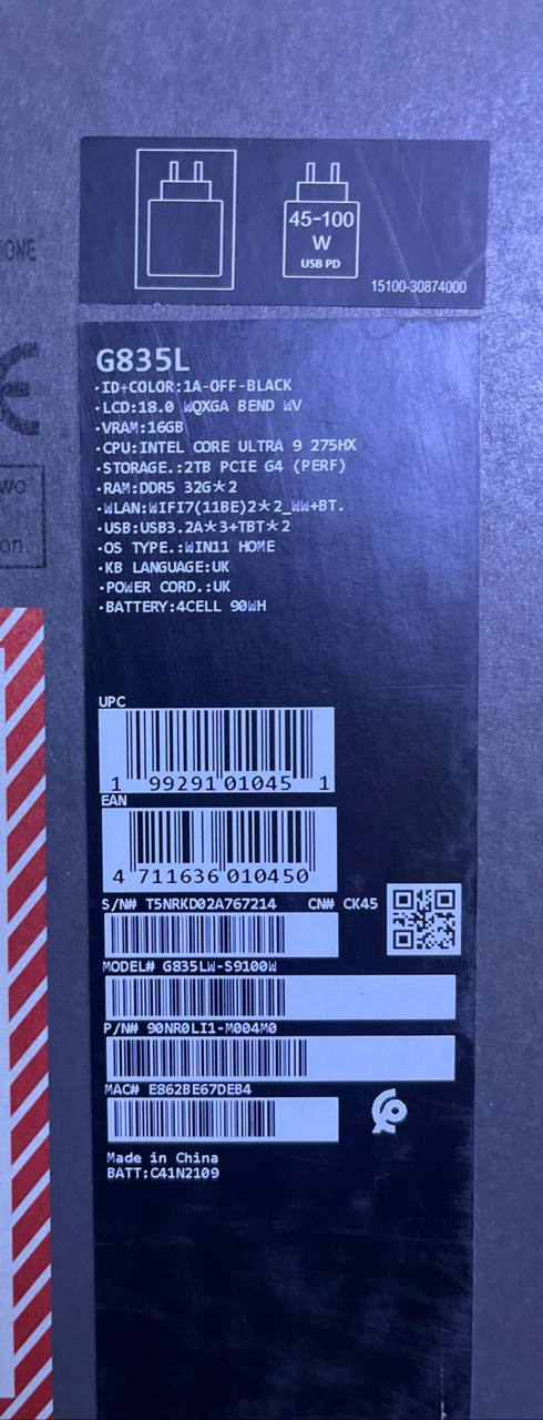 ASUS ROG Strix SCAR 18 G835LW-S9100W، معالج Intel Core Ultra 9 275HX، ذاكرة وصول عشوائي (RAM) سعة 64 جيجابايت، قرص SSD سعة 2 تيرابايت، بطاقة رسومات NVIDIA Geforce RTX 5080 سعة 16 جيجابايت، شاشة 18.0 بوصة WQXGA IPS 240 هرتز، لون أسود
