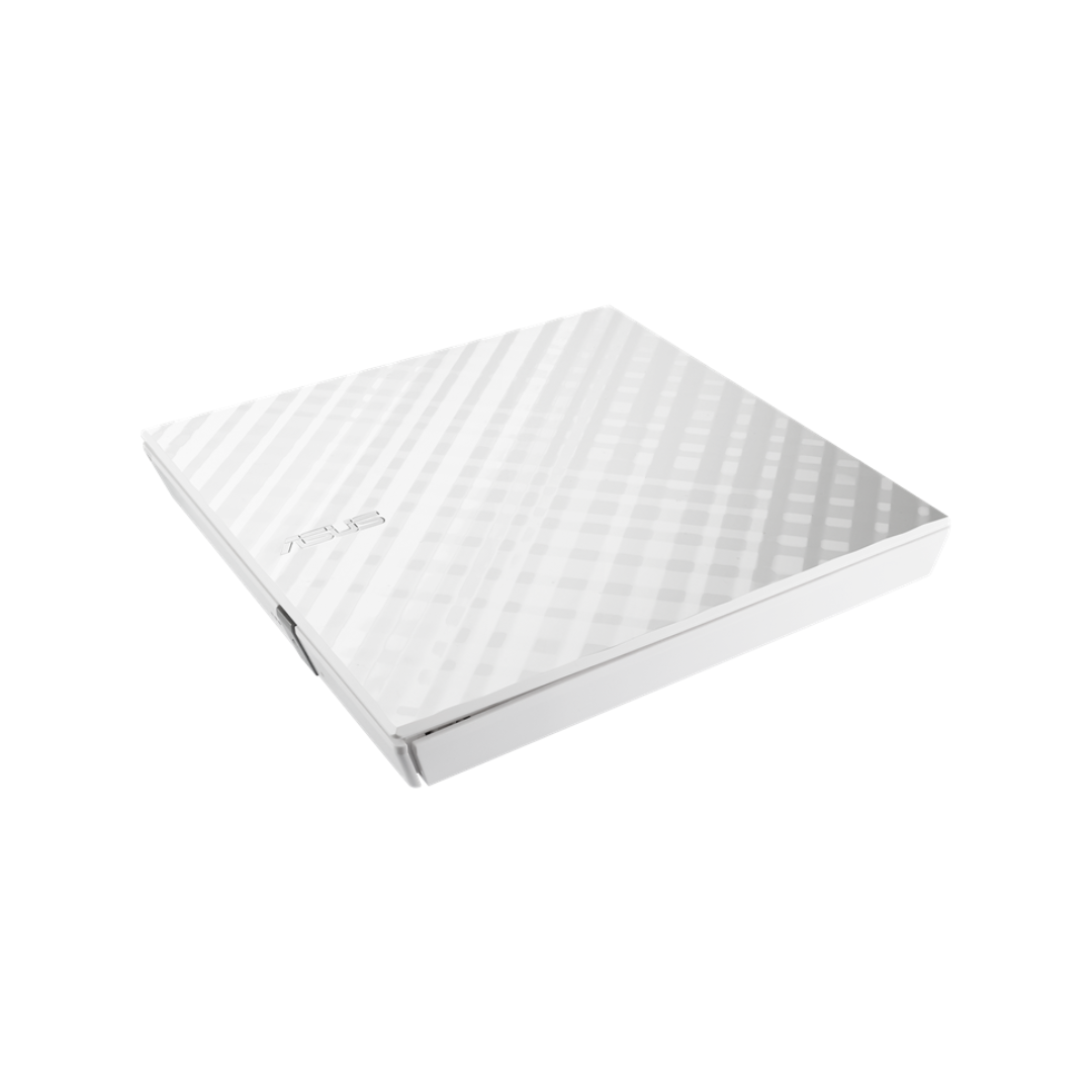 محرك أقراص ضوئية خارجي رفيع 8X DVD+RW من ASUS - أبيض