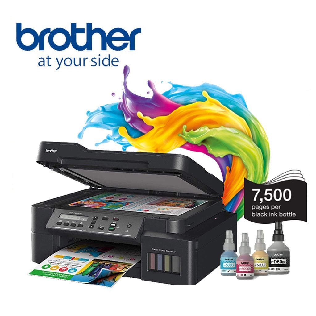Brother DCP-T820DW Wireless, Inkbenefit Plus 3-in-1 Inkjet Printer Colour, Duplex (All-in One Ink)