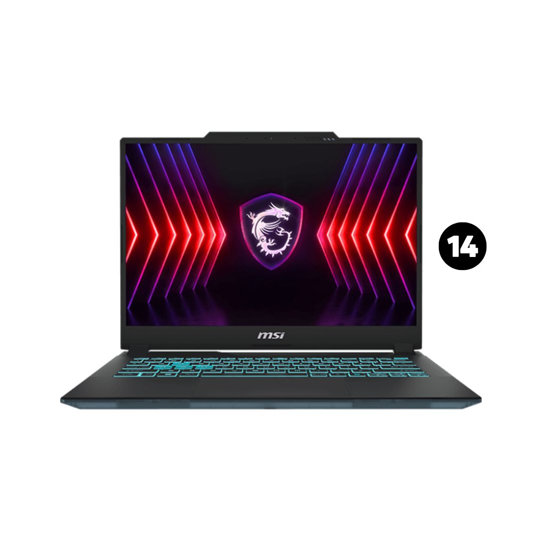 MSI Cyborg 14 A13VF-018US، Intel Core i7-13620H، ذاكرة وصول عشوائي (RAM) سعة 16 جيجابايت، قرص SSD سعة 512 جيجابايت، بطاقة رسومات NVIDIA RTX 4060 سعة 8 جيجابايت، شاشة 14.0 بوصة WUXGA IPS بتردد 144 هرتز، لون أسود شفاف