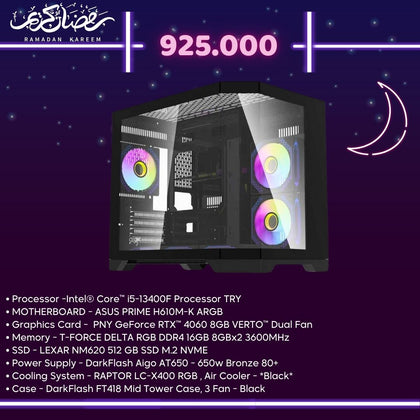 Pc Build intel i5 13400F, RTX 4060 8GB - Ramadan Offers