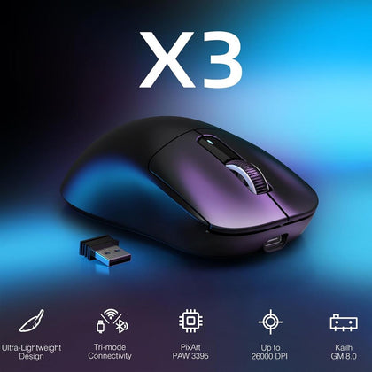 ATTACK SHARK X3  Wireless Gaming Mouse - Black