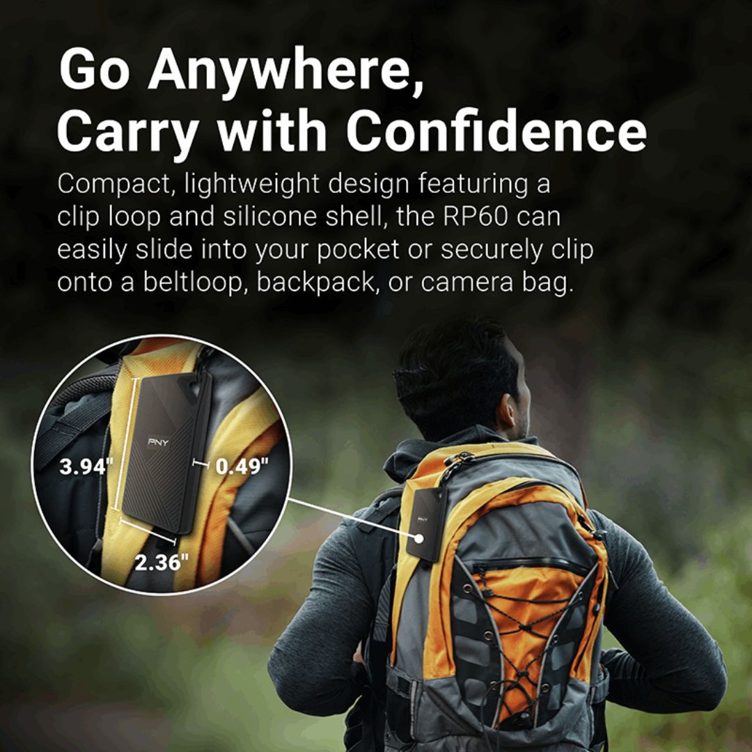 قرص SSD خارجي محمول من نوع PNY RP60 بسعة 2 تيرابايت من النوع C