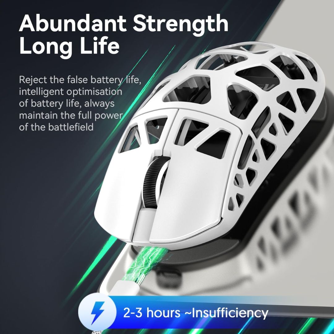 ATTACK SHARK R3 Magnesium Alloy Wireless  Gaming Mouse 8K - White