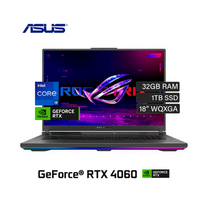 ASUS ROG STRIX G18 G814JVR-N6066, Intel Core i9-14900HX, RAM 32GB, SSD 1TB, NVIDIA RTX 4060 8GB, 18.0 WQXGA 240Hz IPS, Eclipse Gray