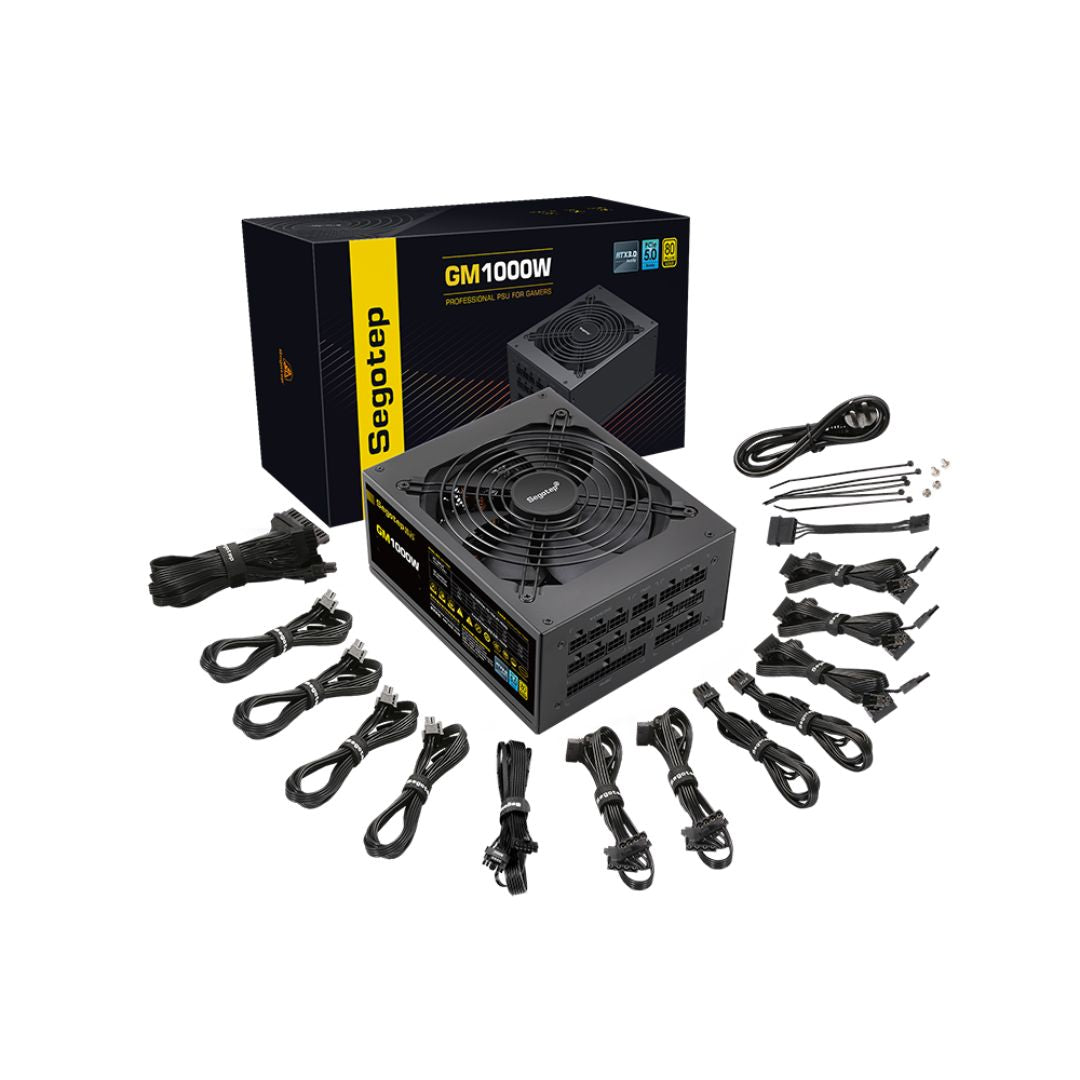 Segotep GM1000W 1000W Gold 80+ Full Modular 80+, PCIe 5.1 &amp; ATX 3.1 - أسود
