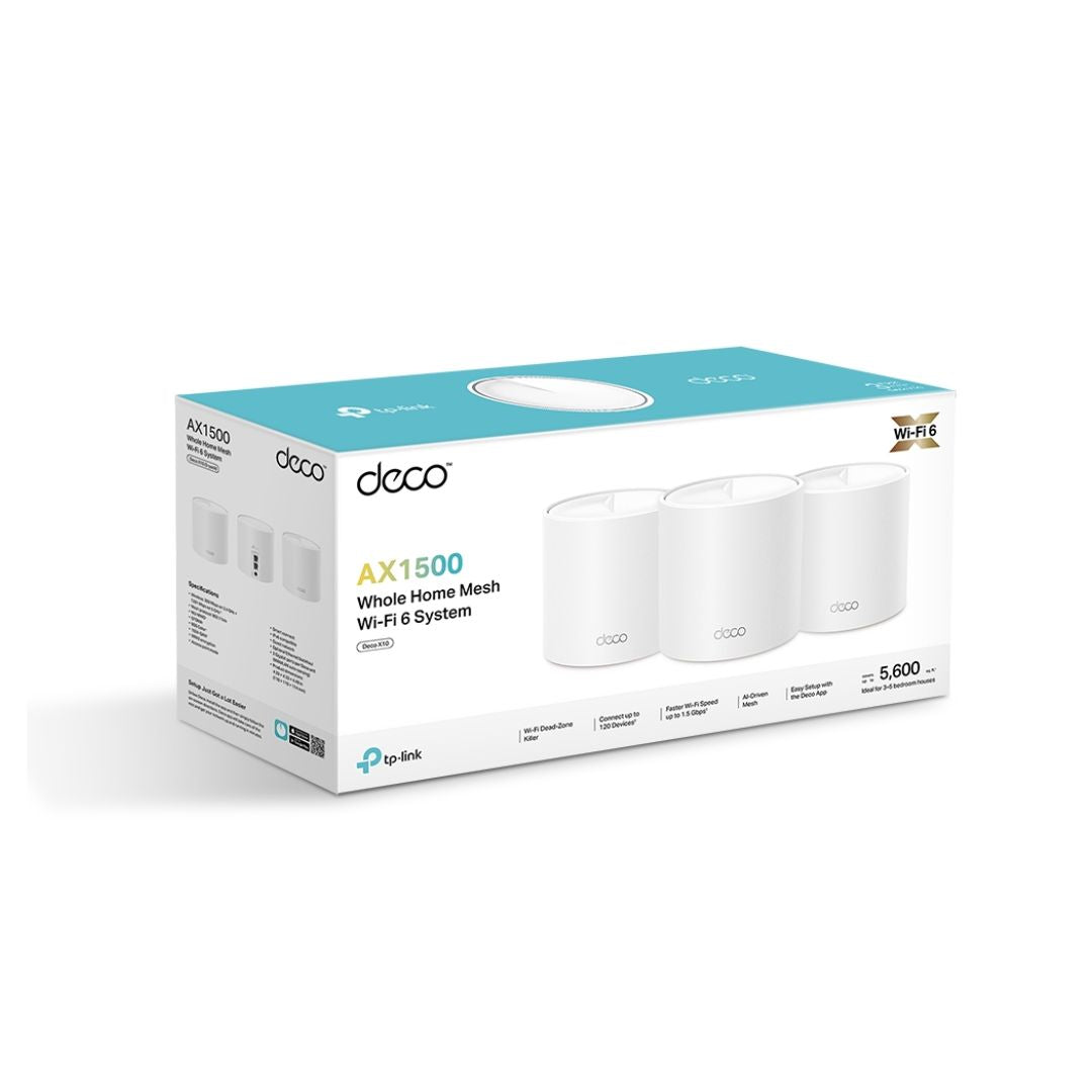 نظام TP-Link Deco X10 AX1500 للمنزل بالكامل مع شبكة Wi-Fi 6، عبوة من 3 قطع