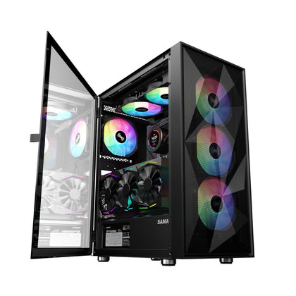 SAMA 3509 Black Mid Tower Case ATX - Black