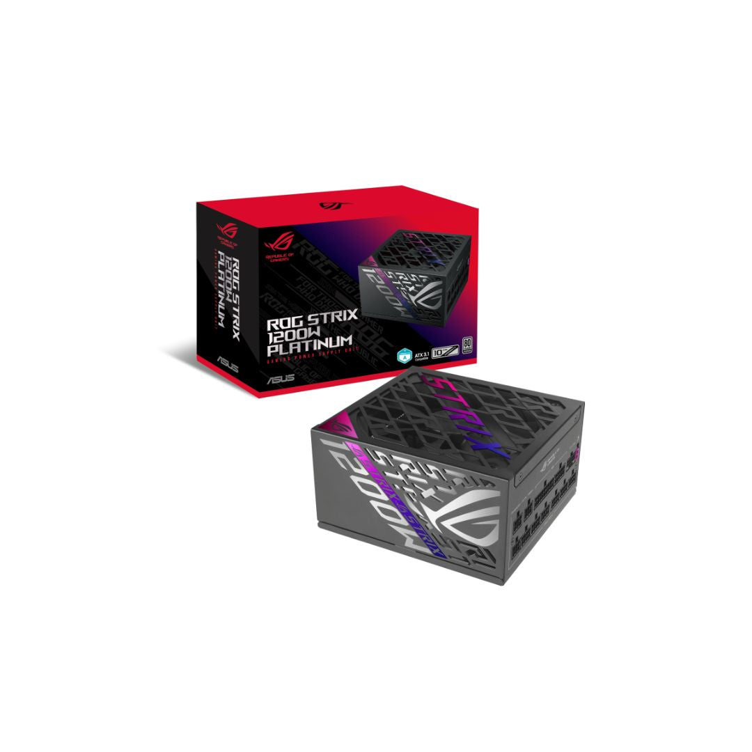 ASUS ROG-STRIX-1200P-GAMING 1200W 80+ Platinum، PCIE 5.1، وحدات كاملة