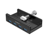 ORICO Aluminum Alloy Clip-Type USB 3.0 HUB - 4 Ports - Model MH4PU-BK