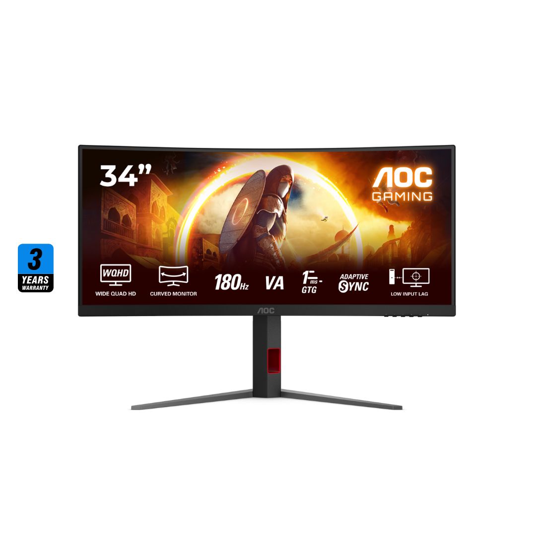 شاشة AOC CU34G4G 34 2K (3440x1440) 180Hz 0.5Ms Fast VA Ultrawide Curved، شاشة منحنية