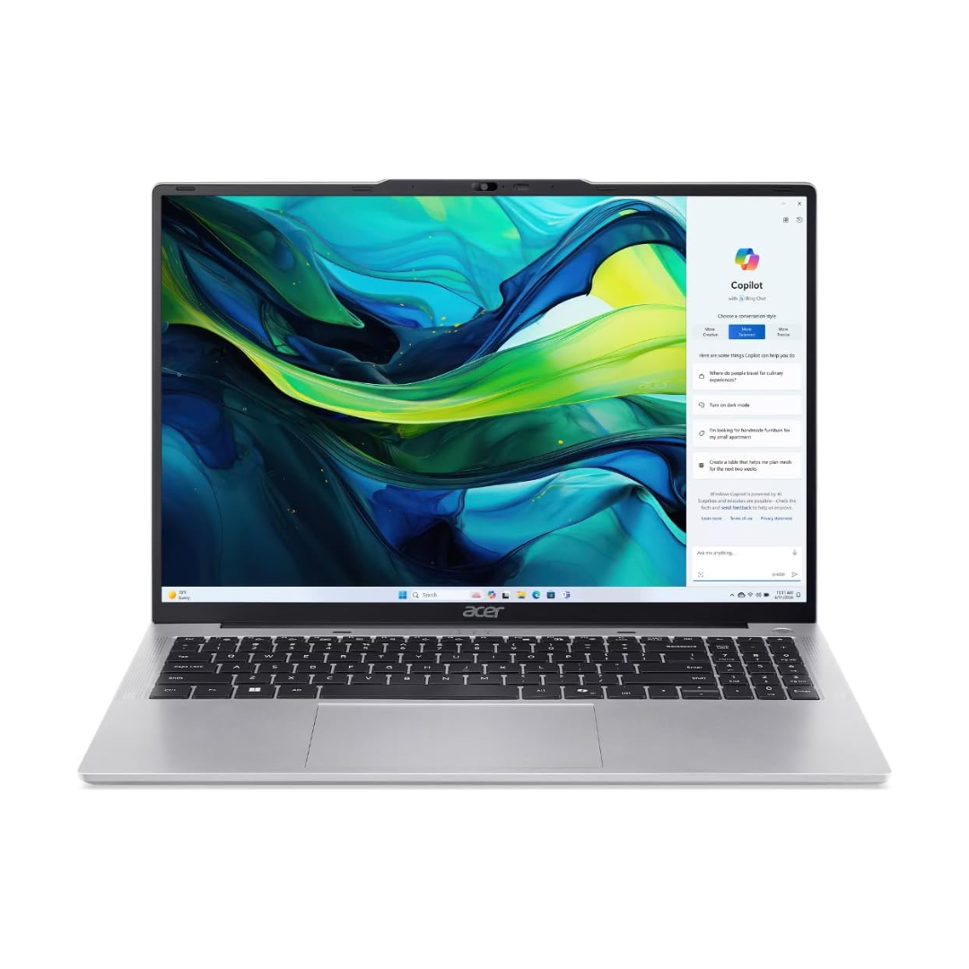 ايسر اسباير لايت AL16-52P-52JZ، انتل كور i5-1334U، رام 8 جيجابايت، قرص صلب SSD 512 جيجابايت، معالج رسومات انتل UHD، شاشة 16.0 بوصة WUXGA IPS، فضي فاتح 