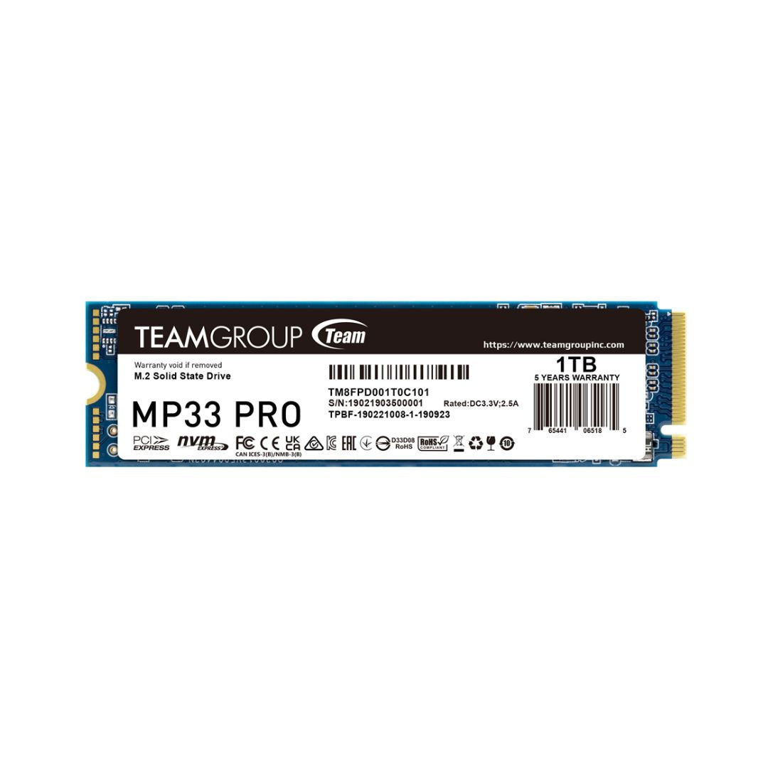 تيمجروب MP33 برو 1 تيرابايت، 3500 ميجابايت/ثانية - NVMe PCIe Gen 3x4، SSD