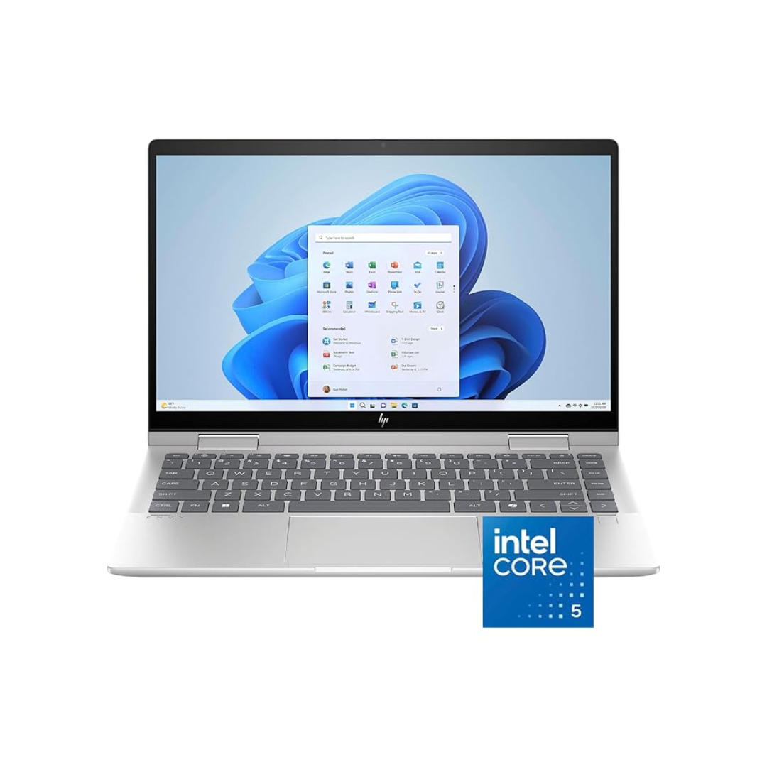 HP Envy 14-ES1013DX، Intel Core 5-120U، ذاكرة وصول عشوائي (RAM) سعة 8 جيجابايت، قرص SSD سعة 512 جيجابايت، معالج رسومات Intel®، شاشة 14.0 بوصة IPS Touch x360، لون فضي