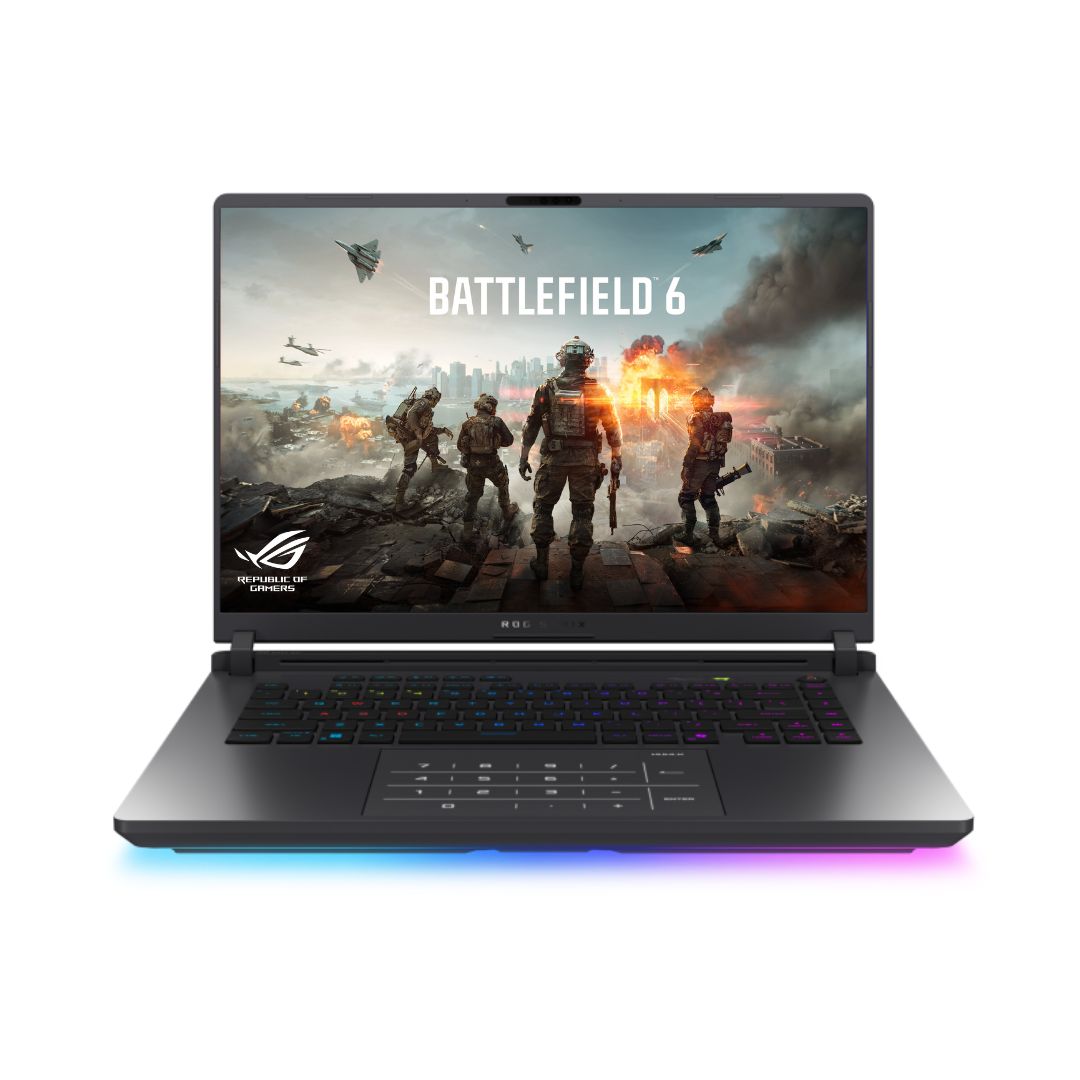 ASUS ROG Strix G16 G615LW-RV087W، Ultra 9-275HX، ذاكرة وصول عشوائي (RAM) سعة 64 جيجابايت، قرص SSD سعة 2 تيرابايت، بطاقة رسومات NVIDIA RTX 5080 سعة 16 جيجابايت، شاشة 16.0 بوصة WUXGA IPS بمعدل تحديث 240 هرتز، لون Eclipse Grey 