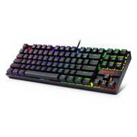 Redragon K552 Kumara RGB 80% Mechanical, Wired TKL, Red Switches, Gaming Keyboard