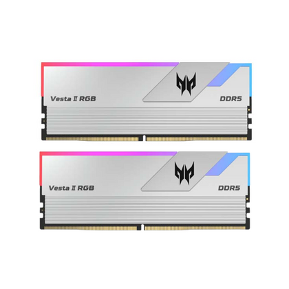 Acer Predator Vesta II DDR5 RGB RAM 32GB (16GBx2) 6000MHz - CL30 Silver, XMP & EXPO