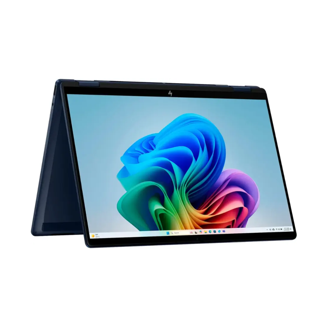 HP OmniBook X Flip 14-FM0023DX، معالج Intel Ultra 7-256V، ذاكرة وصول عشوائي (RAM) سعة 16 جيجابايت، قرص SSD سعة 1 تيرابايت، معالج Intel Arc 140V، شاشة 14.0 بوصة WUXGA FHD+ IPS تعمل باللمس، لون أزرق 