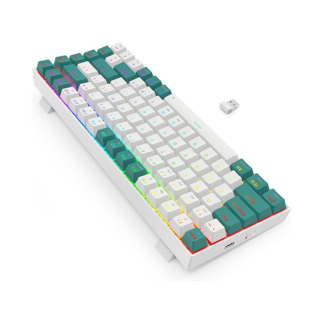 لوحة مفاتيح الألعاب Redragon SINGED K678-PRO اللاسلكية 82% ذات 3 أوضاع RGB