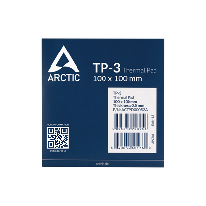 ARCTIC TP-3: Premium Performance Thermal Pad, 100 x 100 x 0.5 mm (1 Piece)