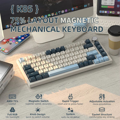 ATTACK SHARK K85 Rapid Trigger Keyboard Magnetic Switch - Blue