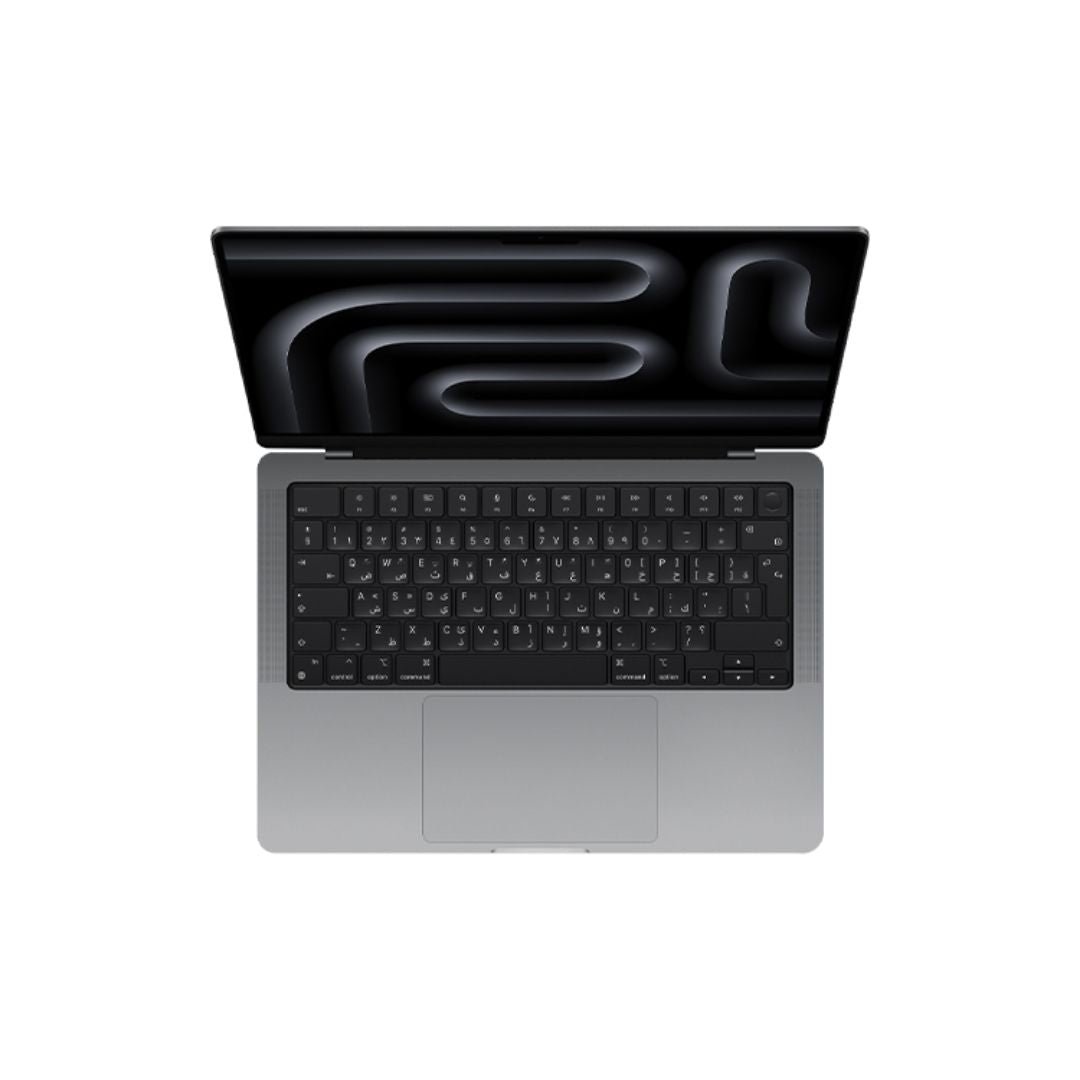 Apple MacBook Pro MTL83AB/A A2918، شريحة M3، ذاكرة وصول عشوائي (RAM) سعة 8 جيجابايت، قرص SSD سعة 1 تيرابايت، شاشة Retina XDR مقاس 14.0 بوصة (3024 × 1964)، لون رمادي فضائي