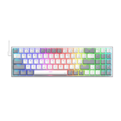 Redragon K628WG-RGB Pollux 75% Wired RGB Gaming Keyboard, Red Switch - White