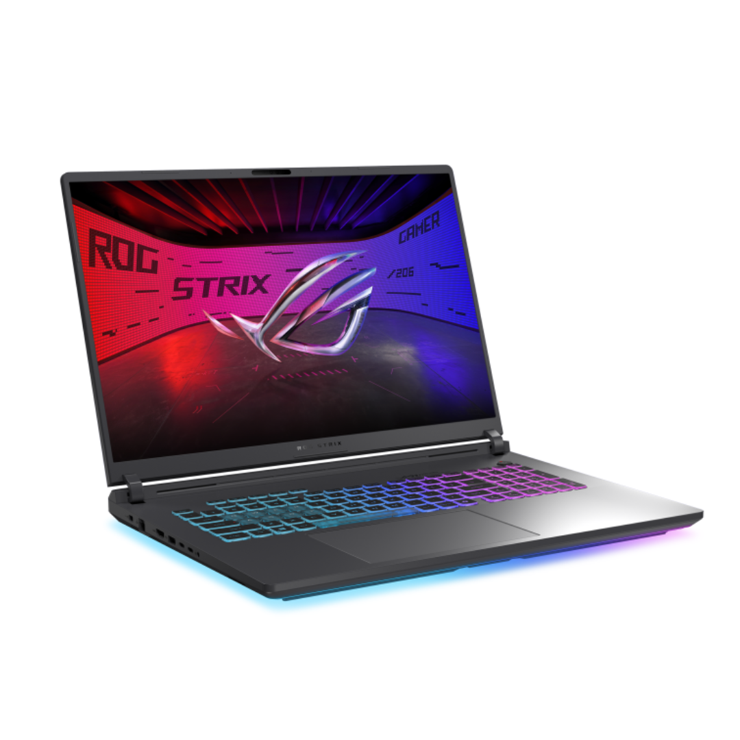 ASUS ROG Strix G18 G815LP-S8071، معالج Intel Core Ultra 9-275HX، ذاكرة وصول عشوائي (RAM) سعة 16 جيجابايت، قرص SSD سعة 512 جيجابايت، بطاقة رسومات NVIDIA Geforce RTX 5070 سعة 8 جيجابايت، شاشة 18.0 بوصة بدقة WUXGA وتردد 144 هرتز، لون رمادي Eclipse