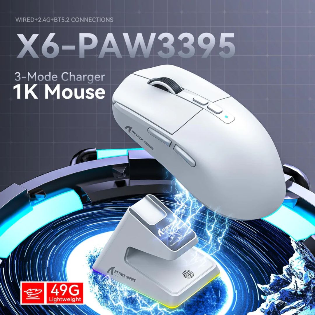 ATTACK SHARK X6  Wireless Gaming Mouse - White