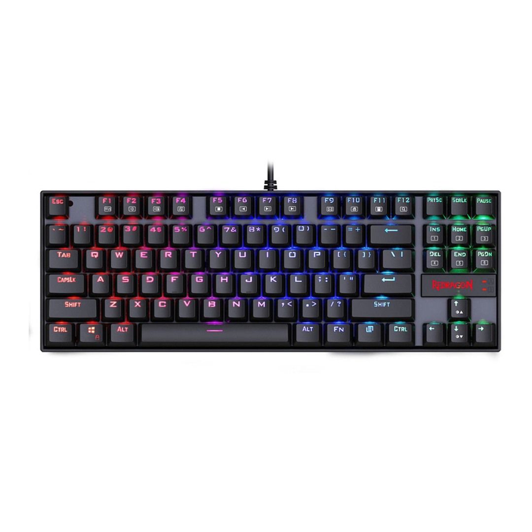 Redragon K552-RGB، كومارا، 80%، سلكي، مفاتيح حمراء - أسود