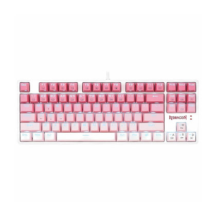 REDRAGON K645W Wired RGB CASS USB Mechanical Gaming Keyboard, Brown Switch - Pink