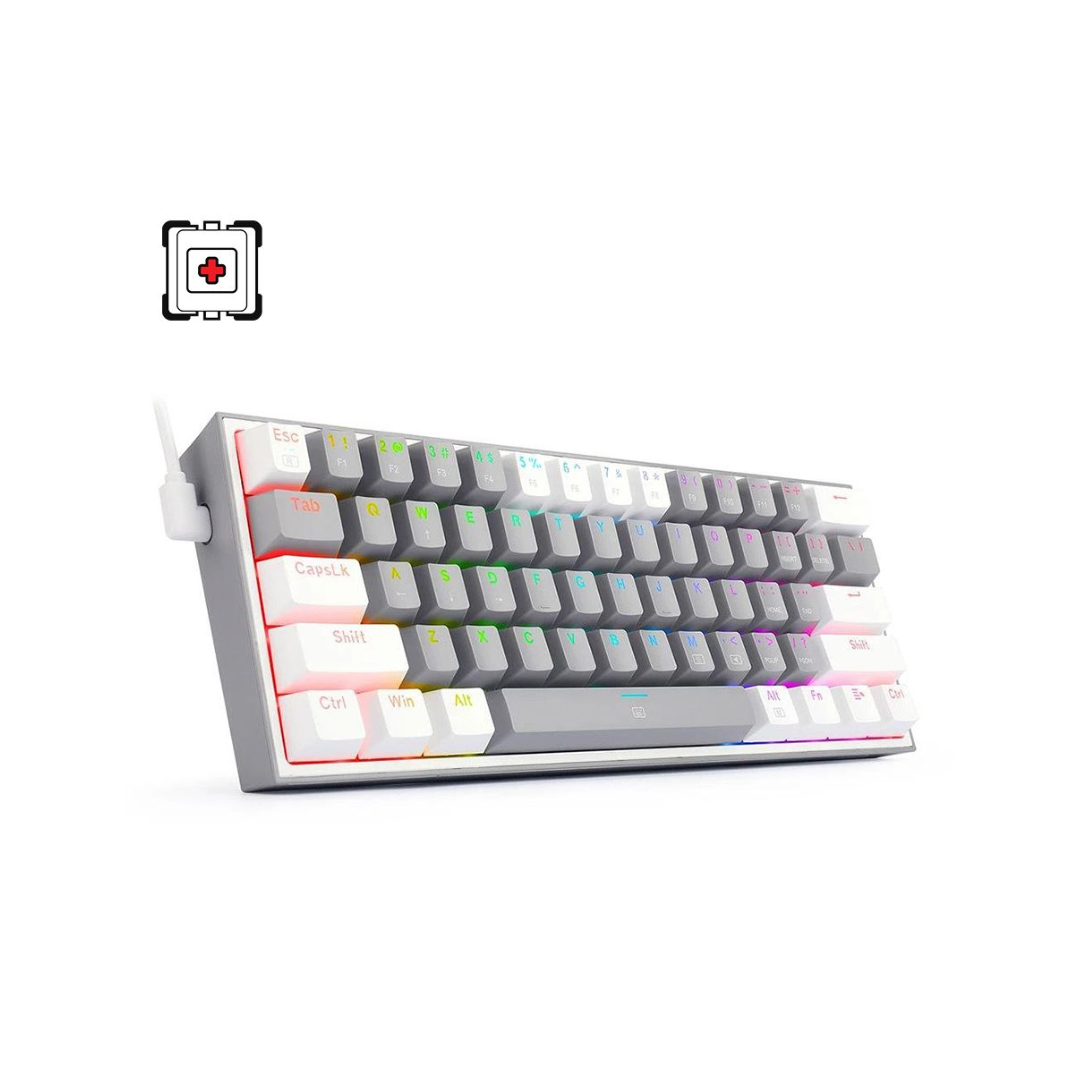 Redragon K617 Fizz 60% Mechanical, Wired TKL, Red Switches, Gaming Keyboard