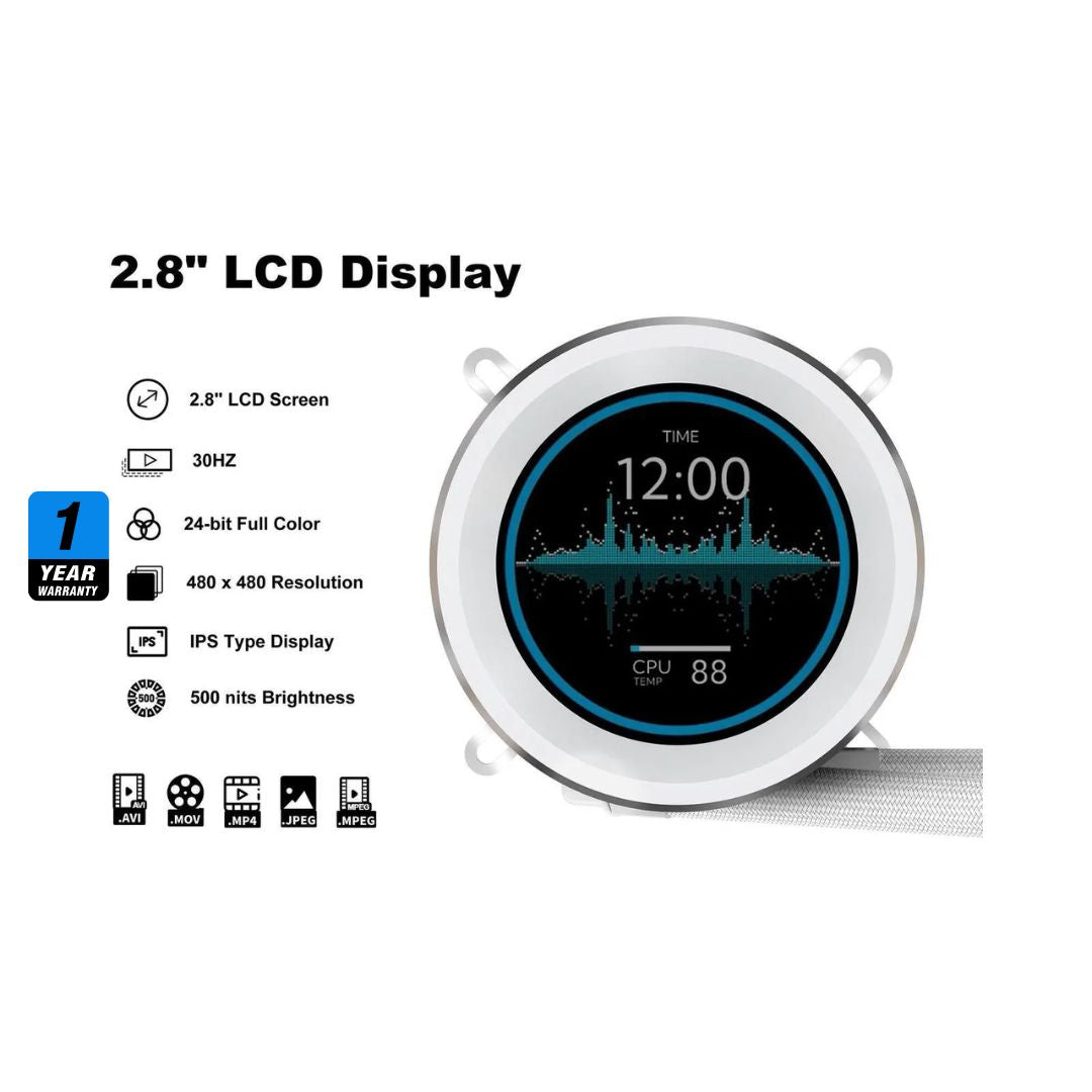 مبرد وحدة المعالجة المركزية السائل SAMA SM360 PRO ARGB - أبيض