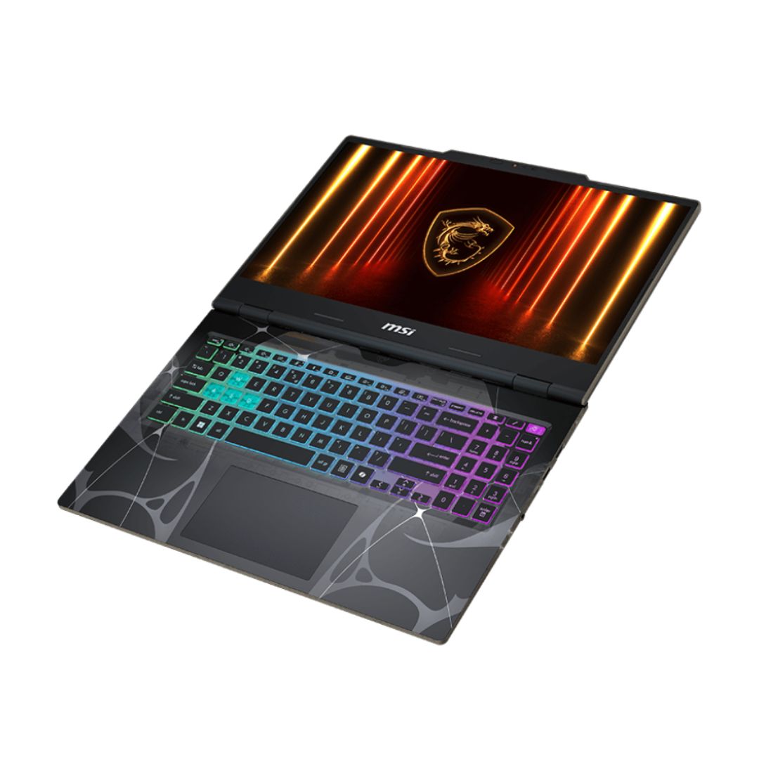 MSI Cyborg 15 B2RWFKG-265XAE، معالج Intel Core 7-240H، ذاكرة وصول عشوائي (RAM) سعة 16 جيجابايت، قرص SSD سعة 1 تيرابايت، بطاقة رسومات NVIDIA RTX 5060 سعة 8 جيجابايت، شاشة 15.6 بوصة FHD IPS بتردد 144 هرتز، لون أسود شفاف 