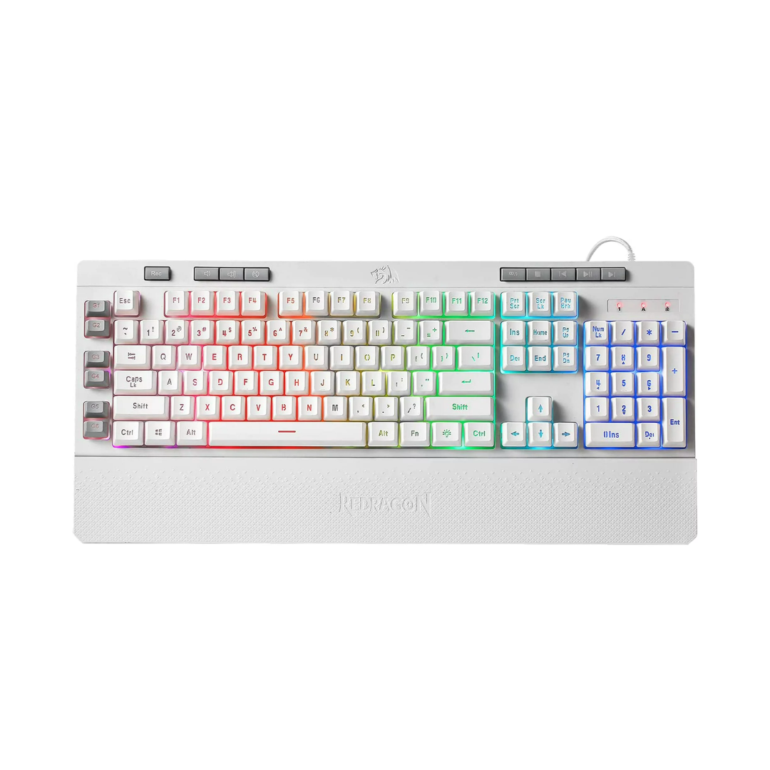 Redragon K512 Shiva RGB Backlit Membrane Gaming Keyboard - White