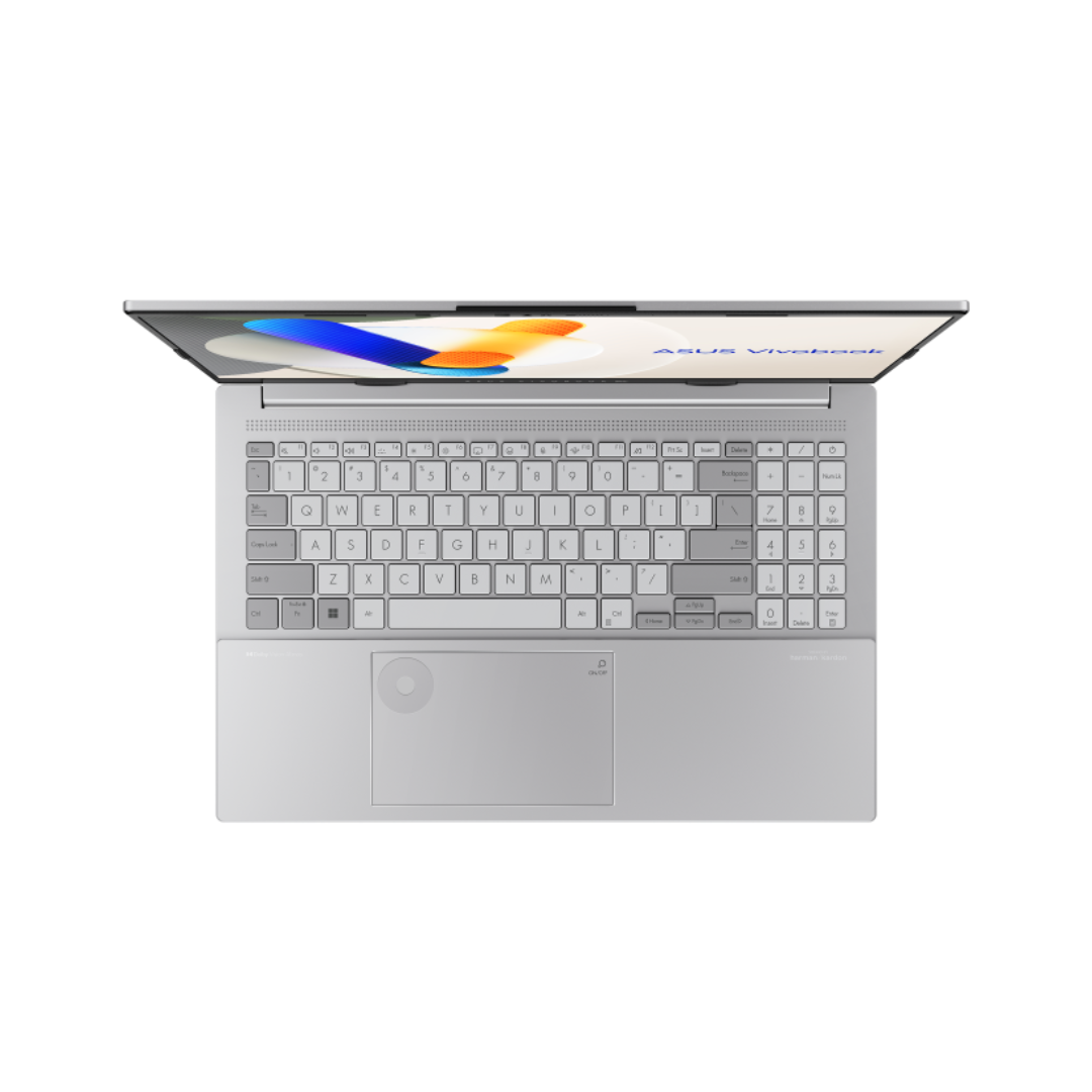 ASUS Vivobook Pro 15 N6506MU-MA029، Intel Core Ultra 7-155H، ذاكرة وصول عشوائي 16 جيجابايت، قرص SSD سعة 1 تيرابايت، NVIDIA RTX 4050 6 جيجابايت، شاشة OLED WQXGA 120 هرتز، لون فضي رائع