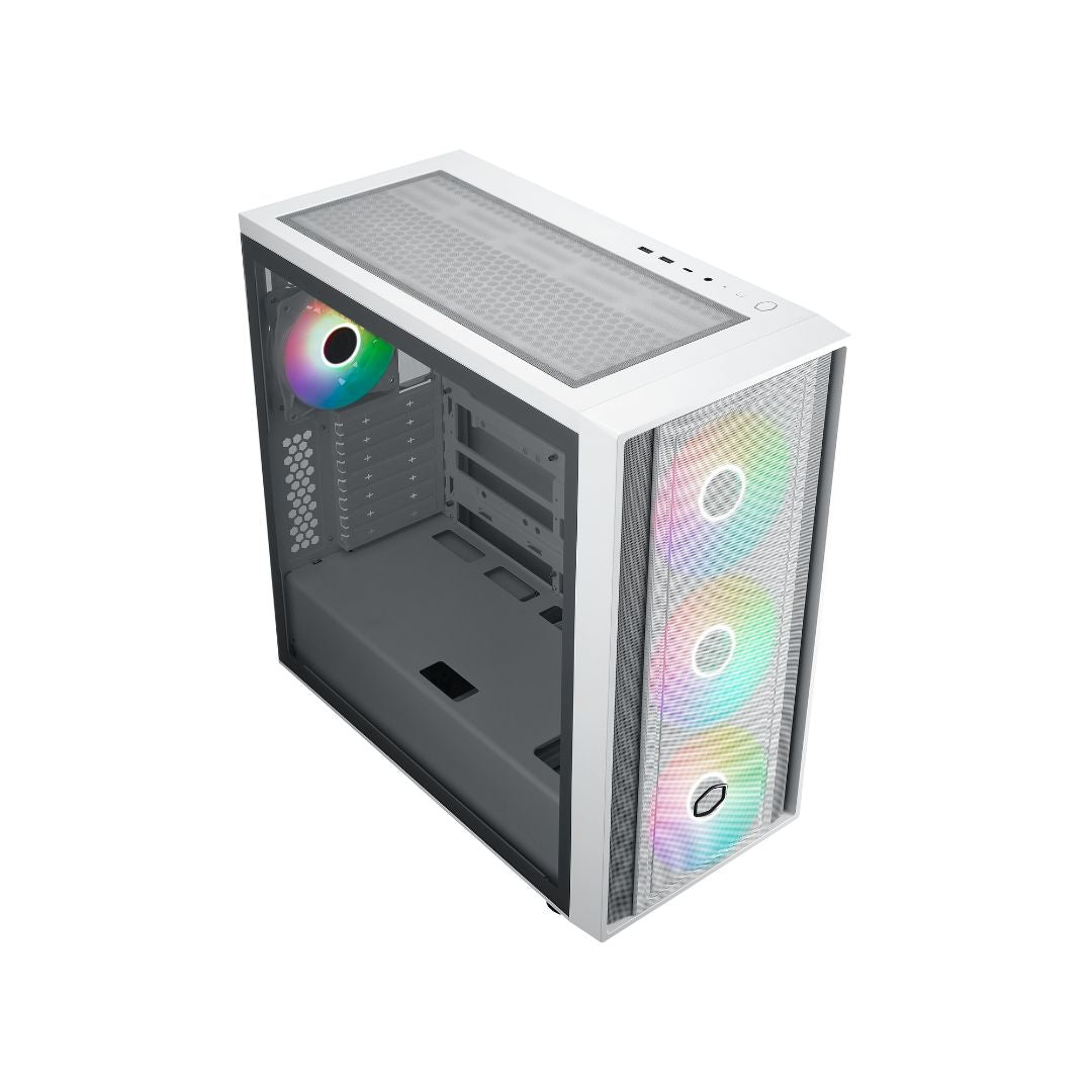 وحدة تبريد Cooler Master MasterBox 600 Mid Tower 4 Fan - أبيض