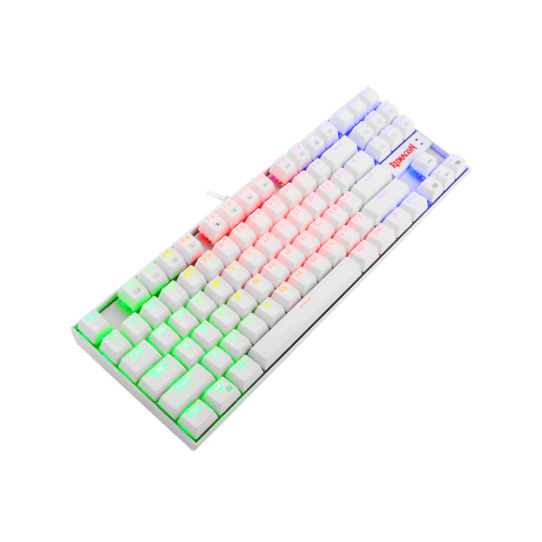 Redragon K552W-RGB، كومارا، 80%، سلكي، مفاتيح حمراء - أبيض
