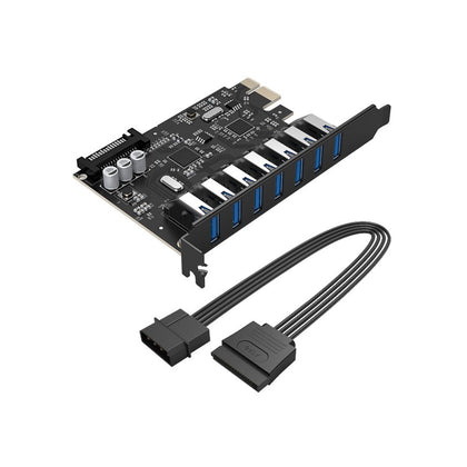 ORICO USB 3.0 PCI-E Expansion Card - 7 Ports - Dual Chip - Model PVU3-7U