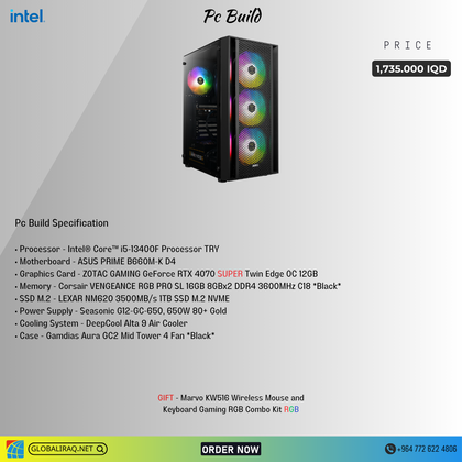 Pc Build intel i5 13400F, RTX 4070 Super 12GB