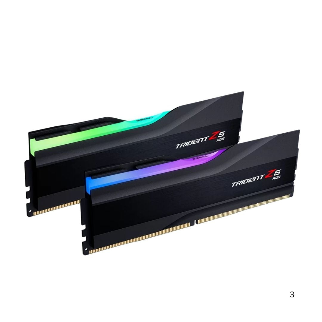 ذاكرة G.SKILL Trident Z5 RGB DDR5 سعة 128 جيجابايت (2x64 جيجابايت) 6000 ميجاهرتز CL36 وXMP وEXPO - أسود